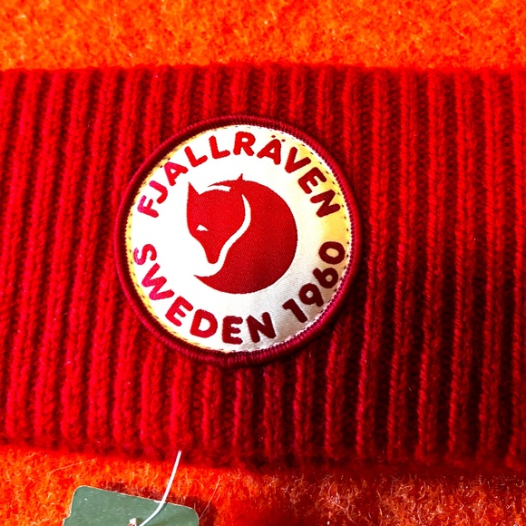 Fjallraven unisex red 100% wool logo headband NWT - Picture 3 of 9